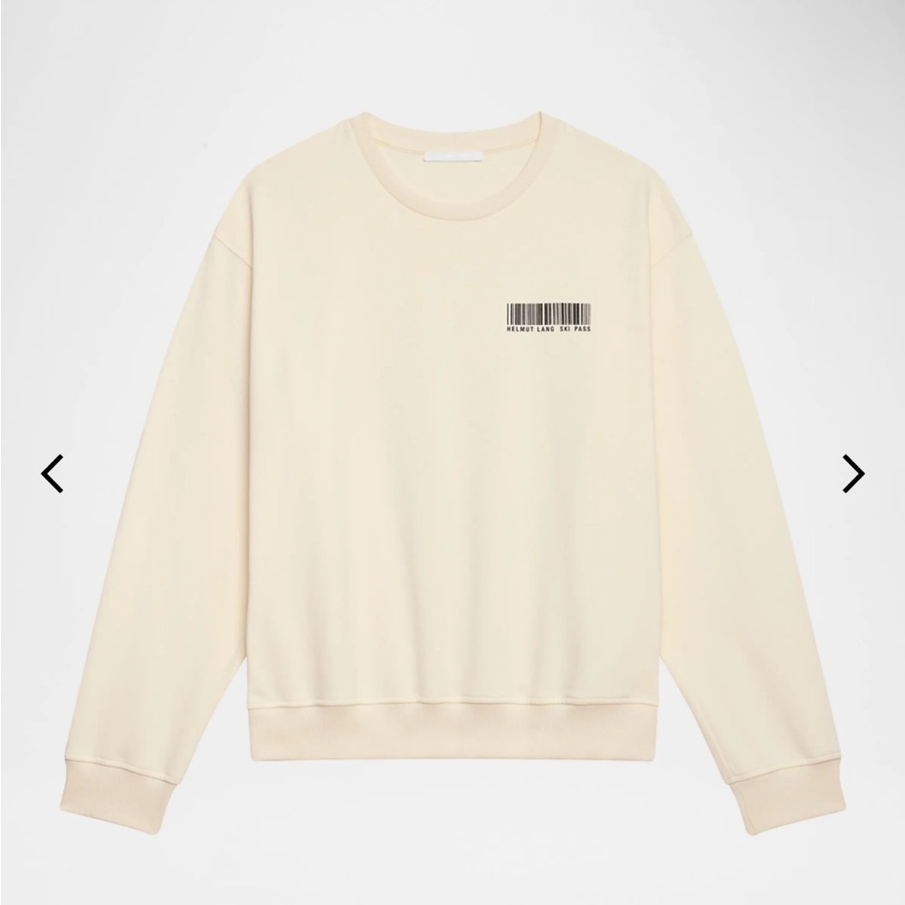 Helmut lang Minimal Barcode Crewneck Sweatshirt - Cream